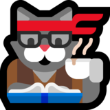 Page logo with a hipster cat.